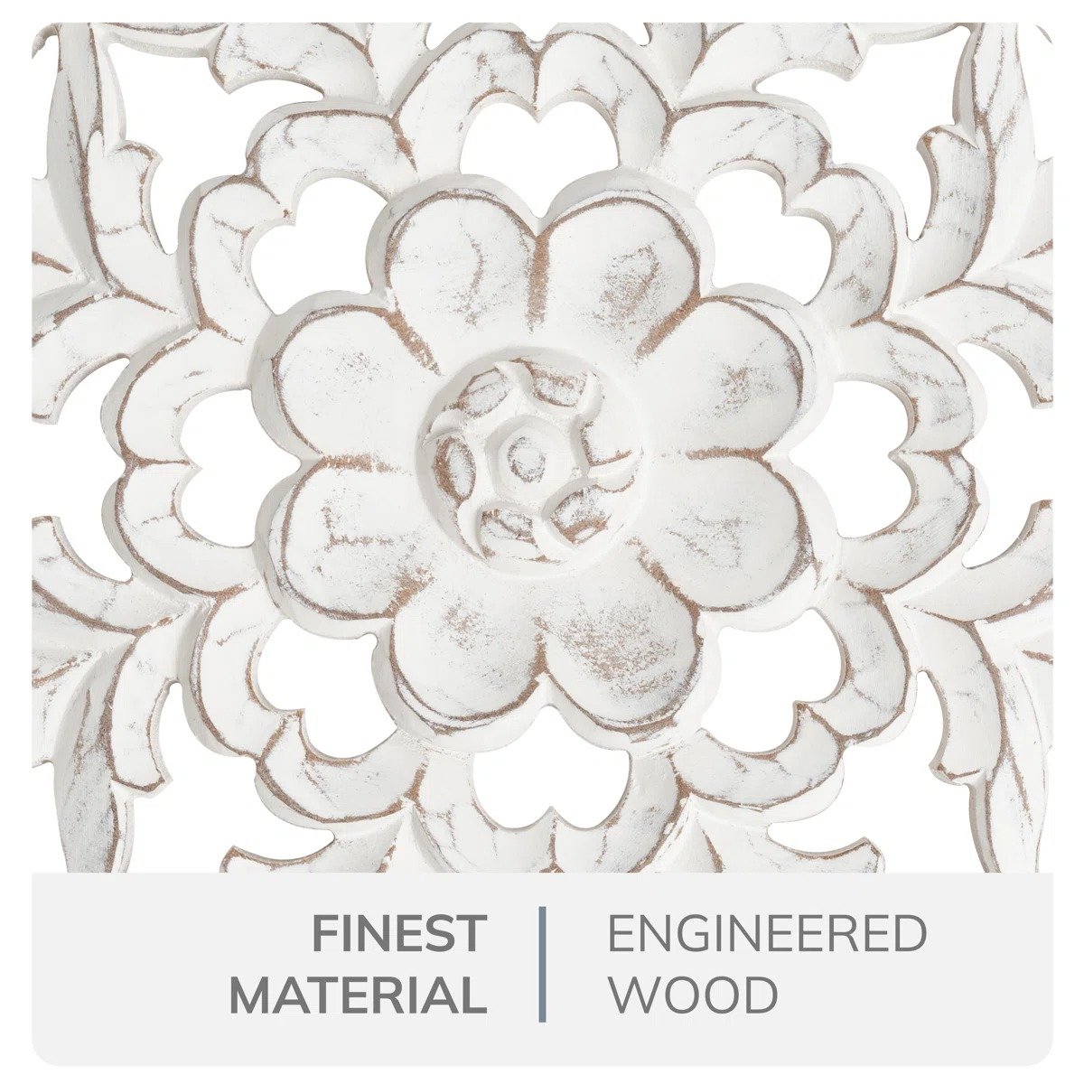 Wall Medallion - Wooden Wall Decor, Hand Carved & Embossed Decorative Wall Sculpture, Boho Farmhouse Wall Art, Perfect for Home, Office or any Living Space view 5