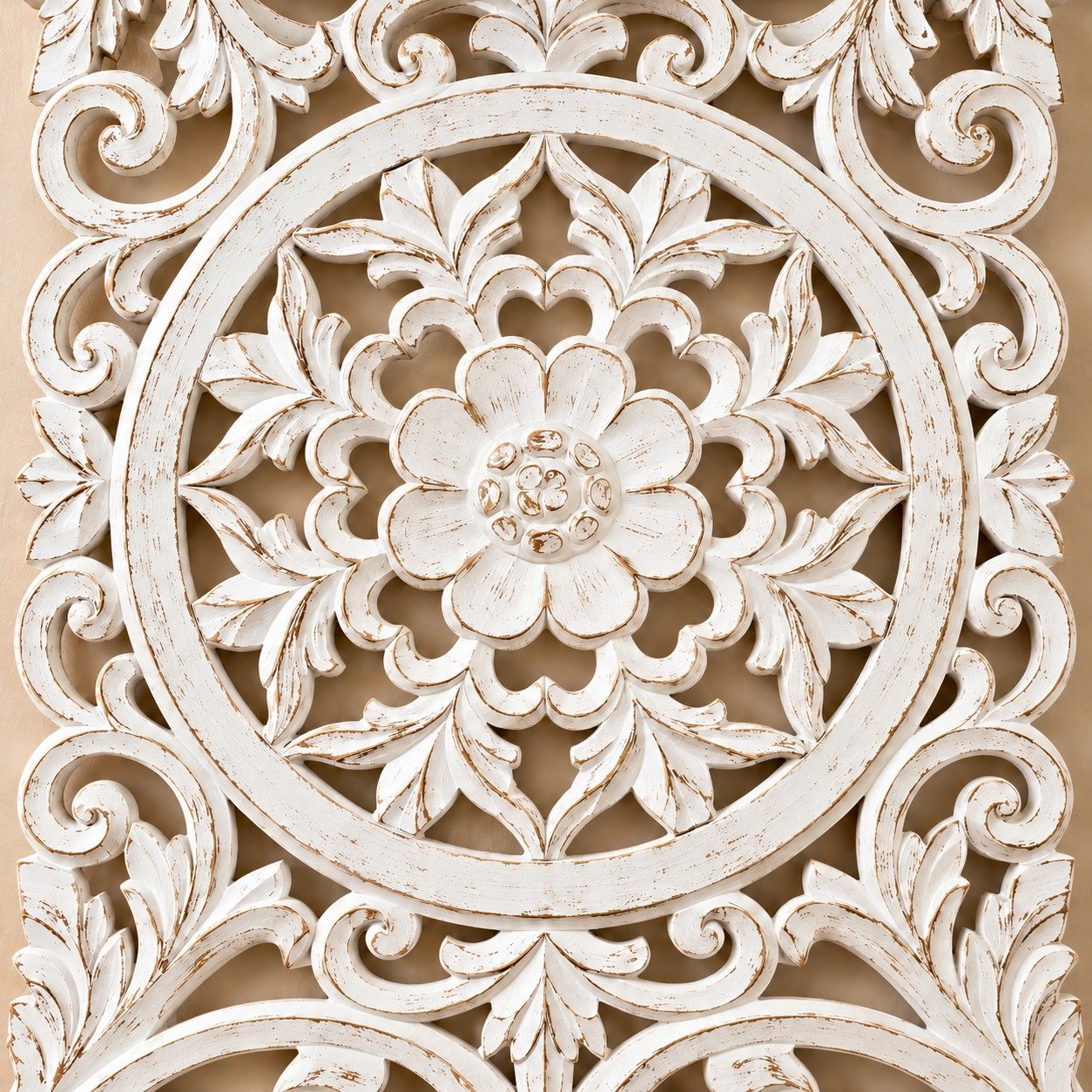 Wall Medallion - Wooden Wall Decor, Hand Carved & Embossed Decorative Wall Sculpture, Boho Farmhouse Wall Art, Perfect for Home, Office or any Living Space view 2
